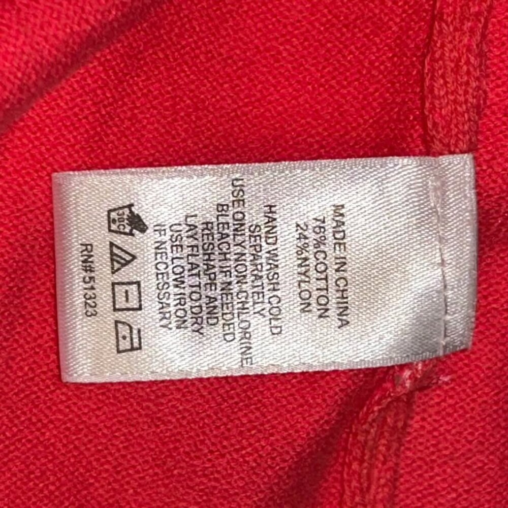 Cece coral pink short puff sleeve sweater top pearl back detail woman's size XL - Picture 9 of 9